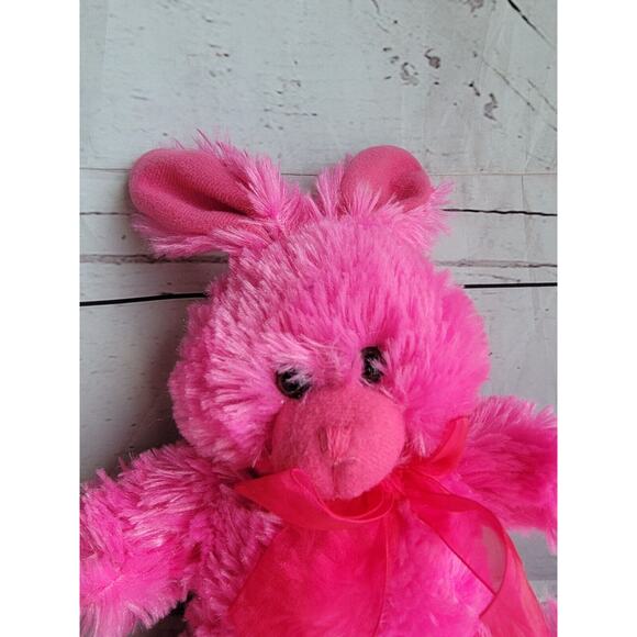 Fuschia Hot Pink Bunny Rabbit Stuffed Animal Plush Easter 6 In - Picture 2 of 6